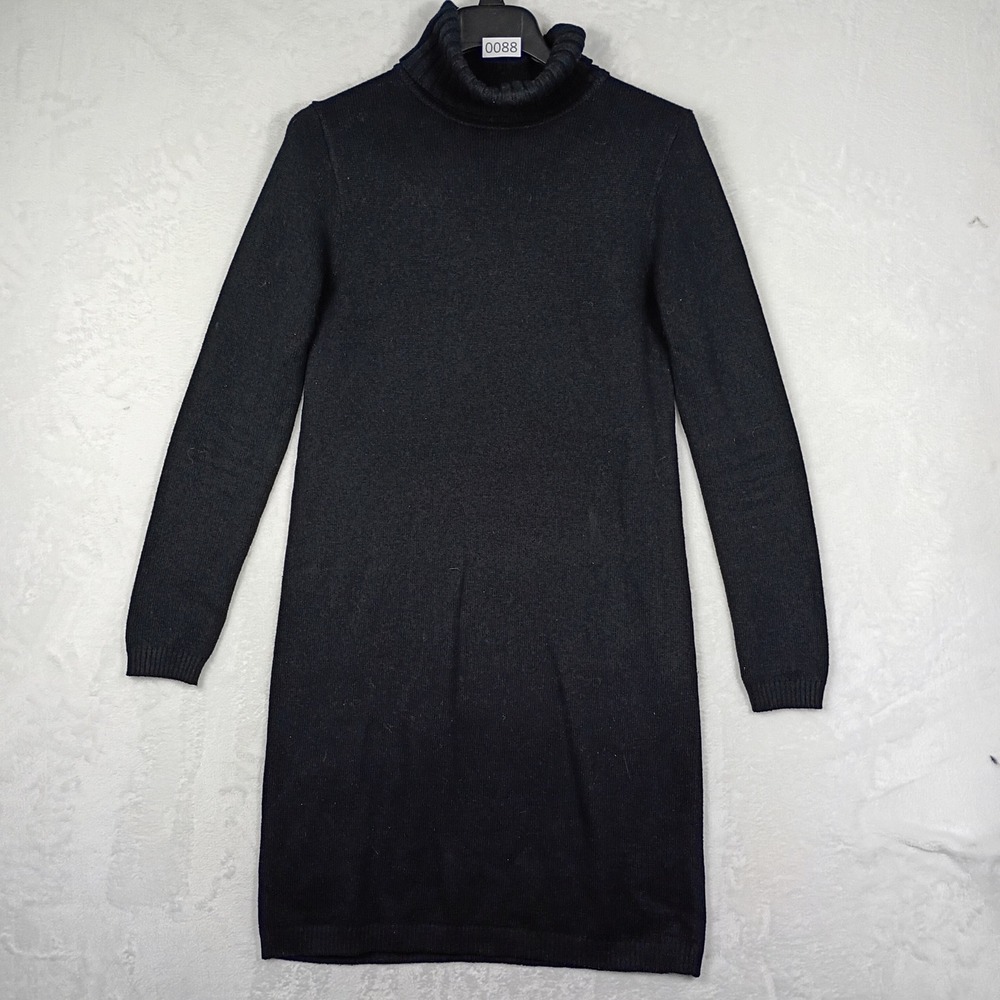 J. Crew Mercantile Black‎ Turtleneck Sweater Dress Long Sleeve Cotton Wool XS